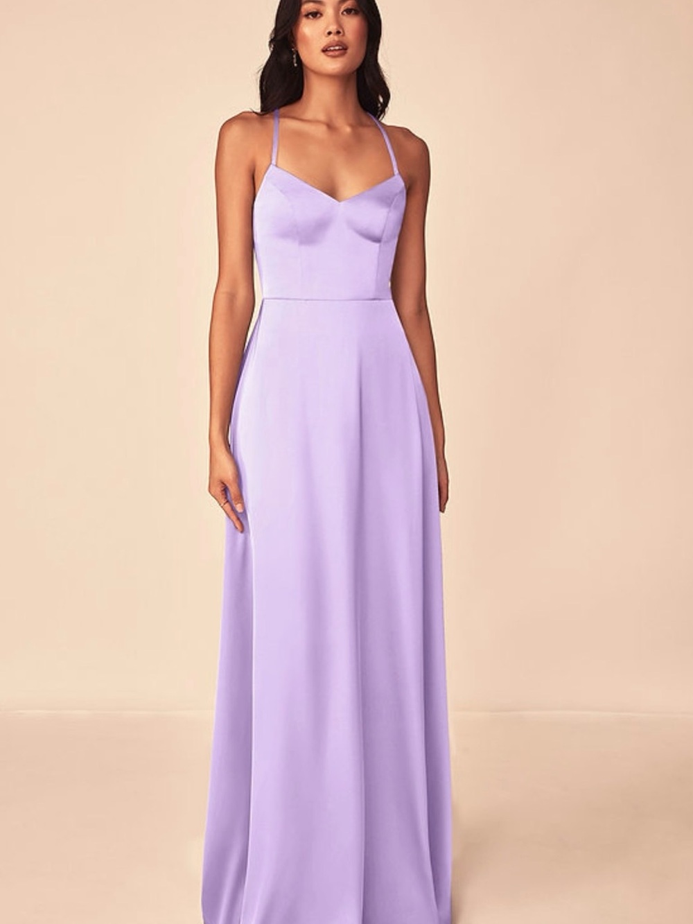 Azazie Lilac Spaghetti-Strap Maxi Dress